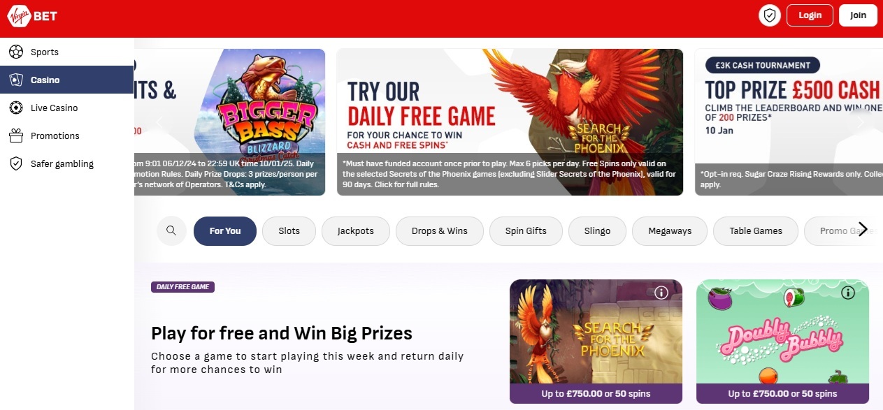 virgin bet casino home page